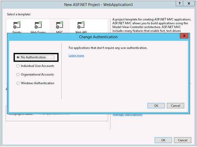 Select No Authentication